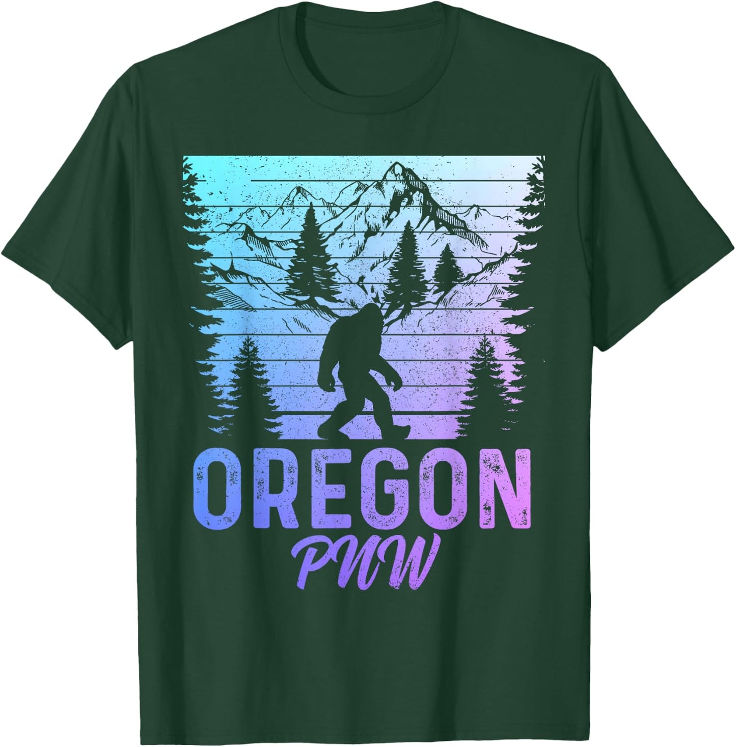 Oregon PNW Bigfoot Vintage Pacific Northwest Sasquatch T-Shirt - T-Shirt | Forest