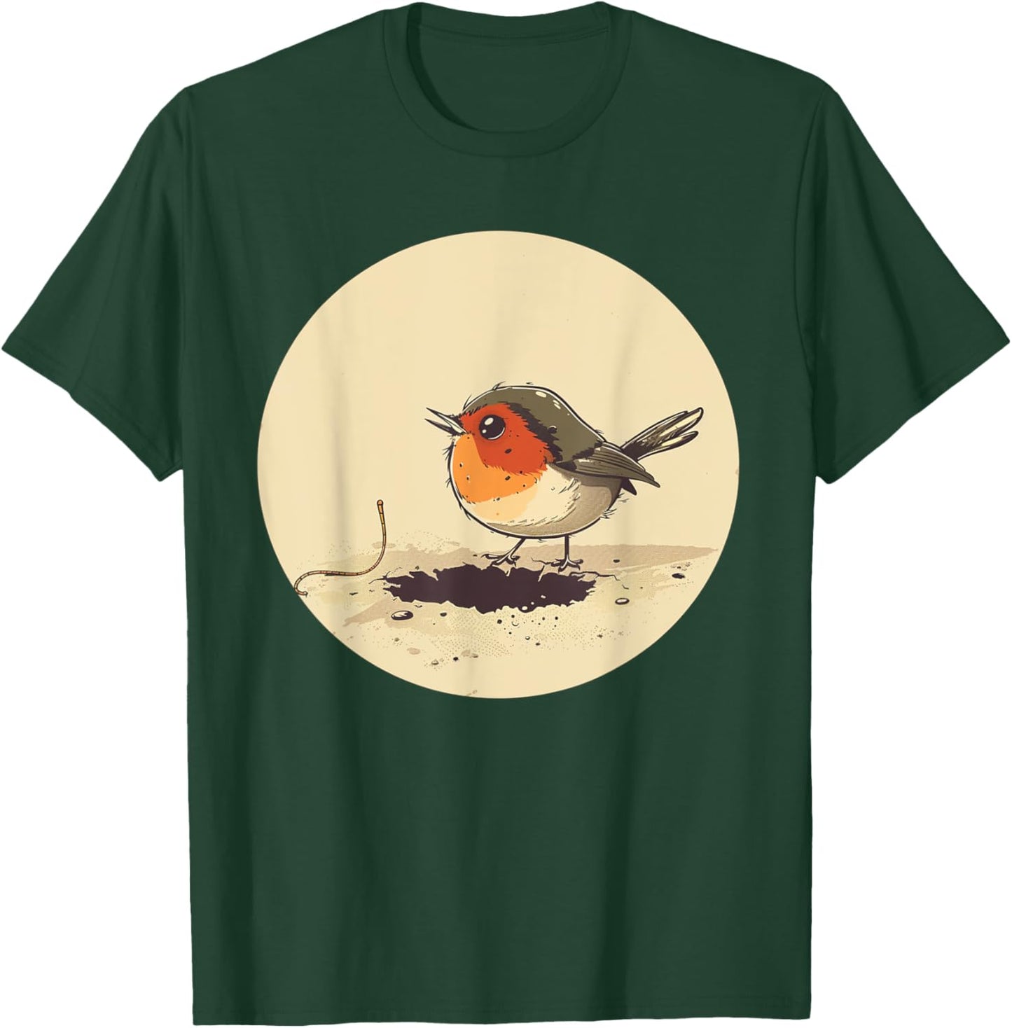 Early Bird with Worm Outfit for Robin and Birds Lovers T-Shirt - T-Shirt | Forest