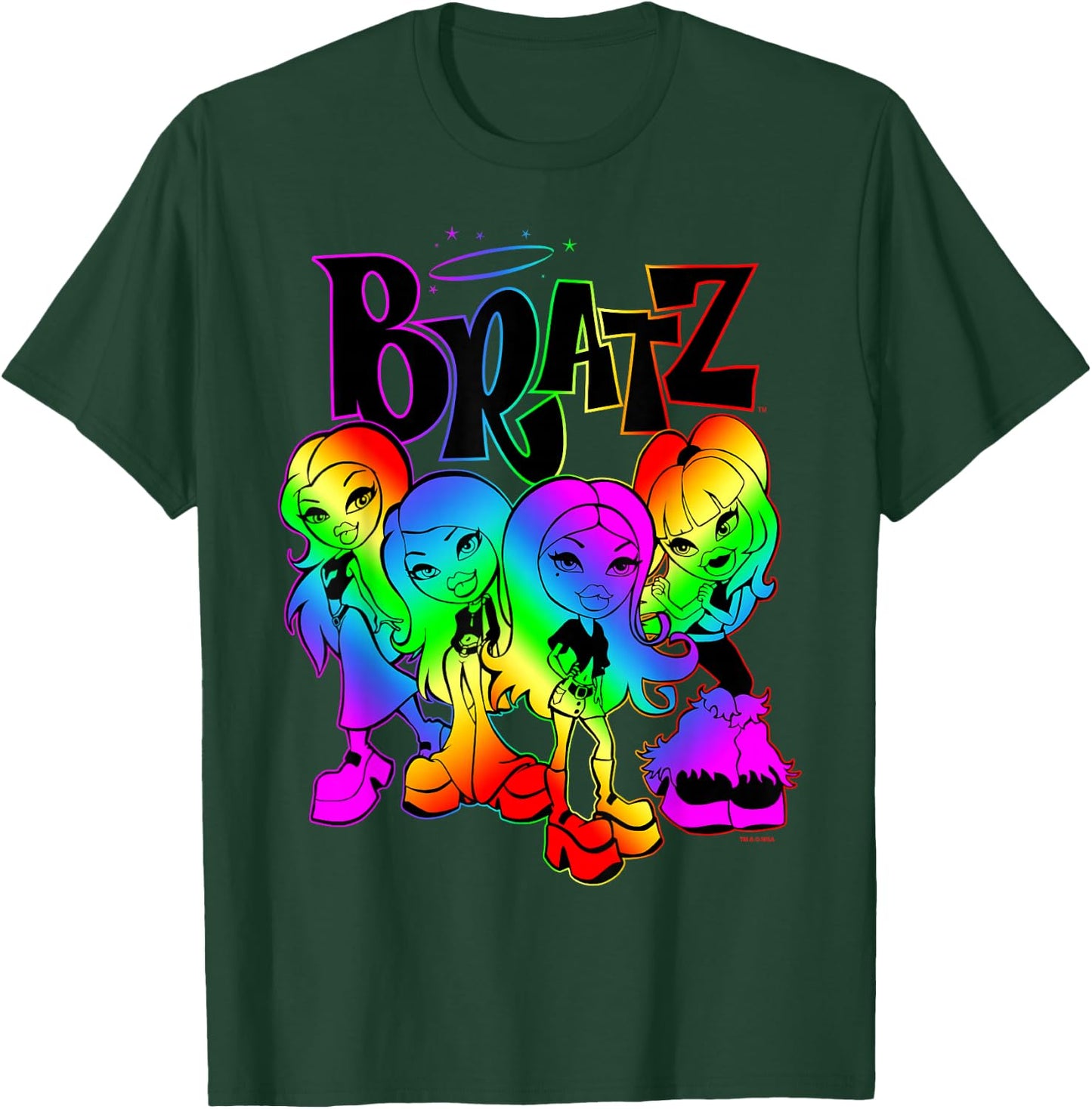 Bratz Group Shot Rainbow Gradient T-Shirt - T-Shirt | Forest