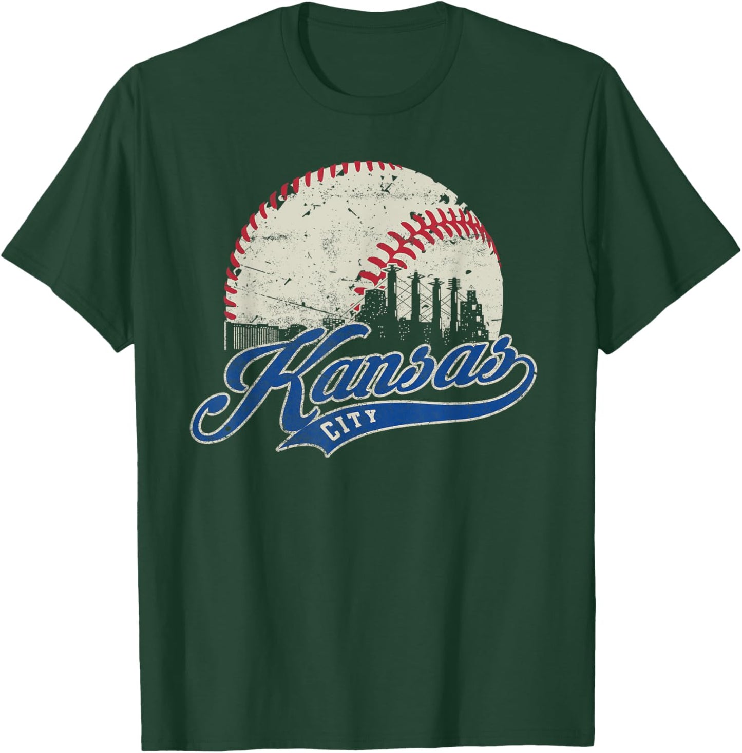 Kansas City Retro Baseball Lover Game Day Men Boys Girls T-Shirt - T-Shirt | Forest
