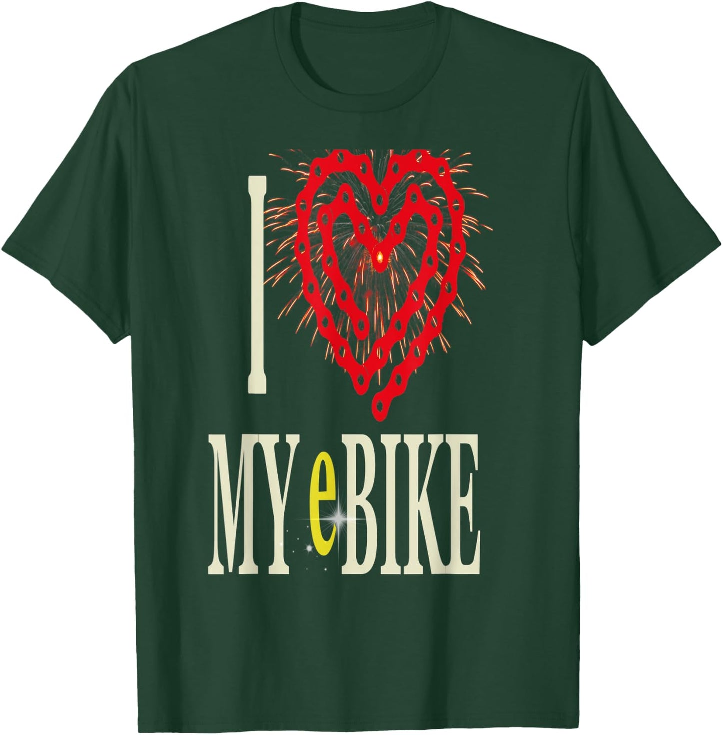 I love my ebike novelty Gift electric bike rider T-Shirt - T-Shirt | Forest