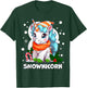 Snownicorn Cute Unicorn Snowman Christmas Girl T-Shirt - T-Shirt | Forest