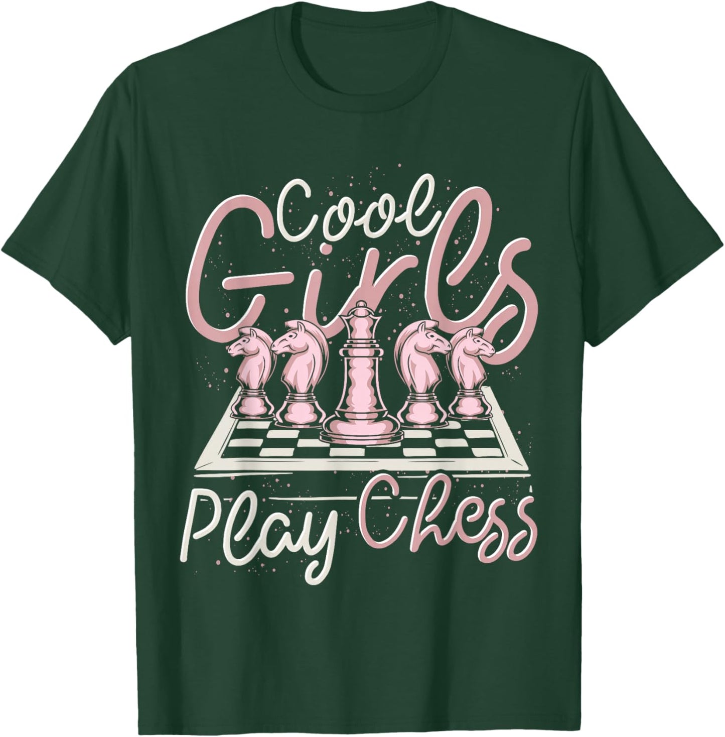 Schachfiguren Coole Mädchen Schachbrett Lustiges Schach T-Shirt - T-Shirt | Forest