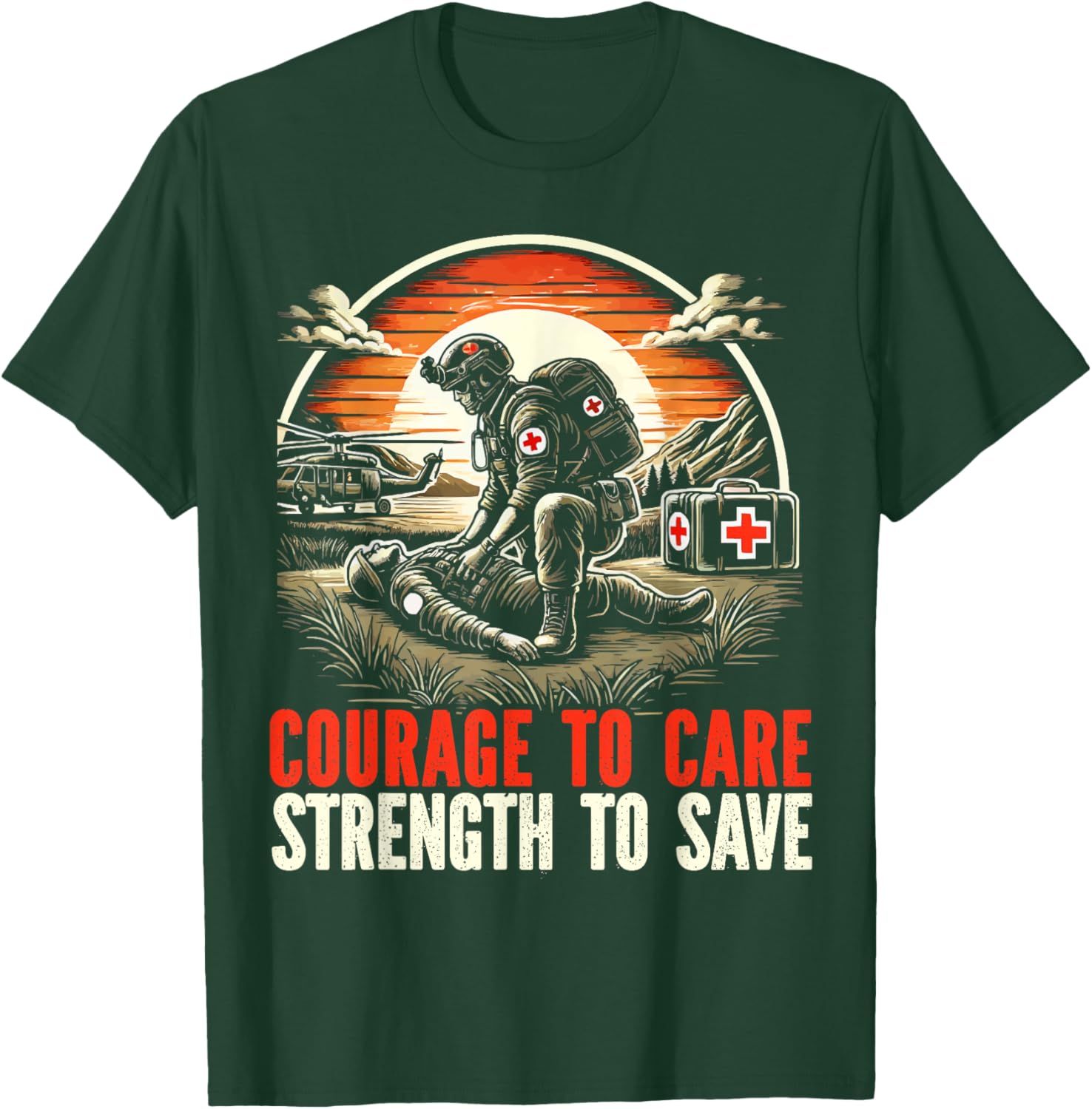 Combat Medic First Aid Field Medic Military T-Shirt - T-Shirt | Forest