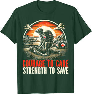 Combat Medic First Aid Field Medic Military T-Shirt - T-Shirt | Forest