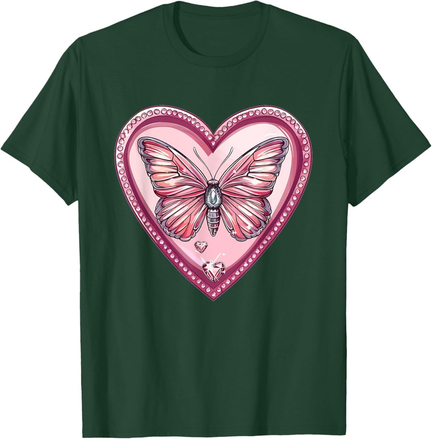 Colorful Butterfly With Heart I Butterfly T-Shirt - T-Shirt | Forest