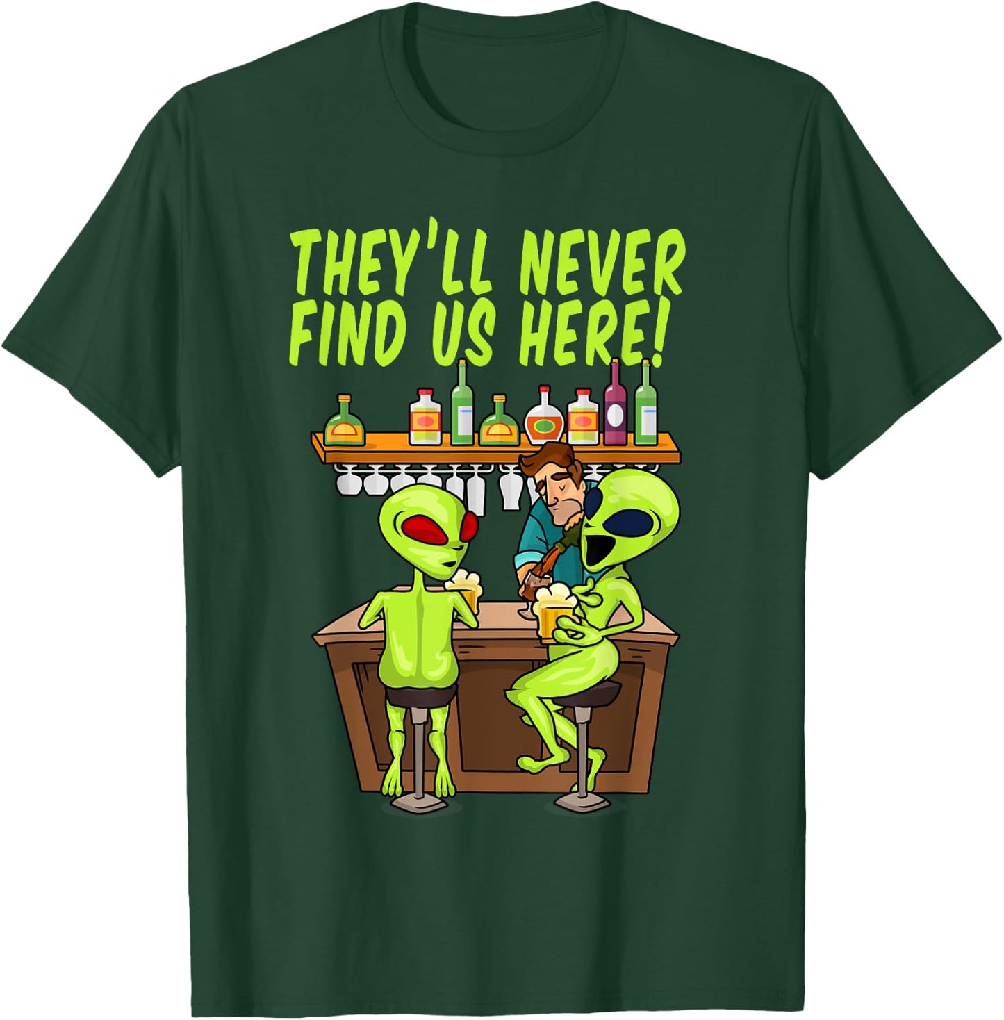 Funny Storm Area 51 Festival Apparel, Alien UFO Hunter Humor T-Shirt - T-Shirt | Forest