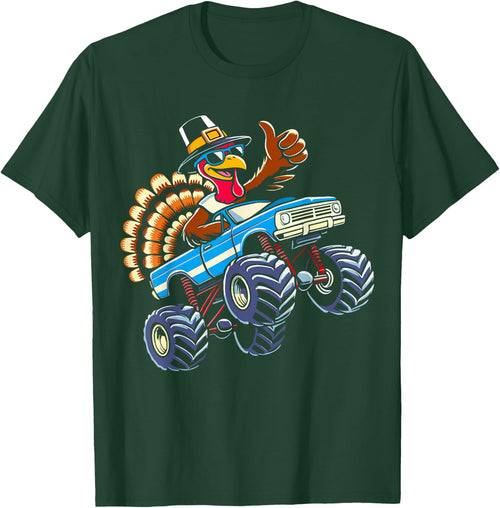 Turkey riding monster truck for boys kids thanksgiving
