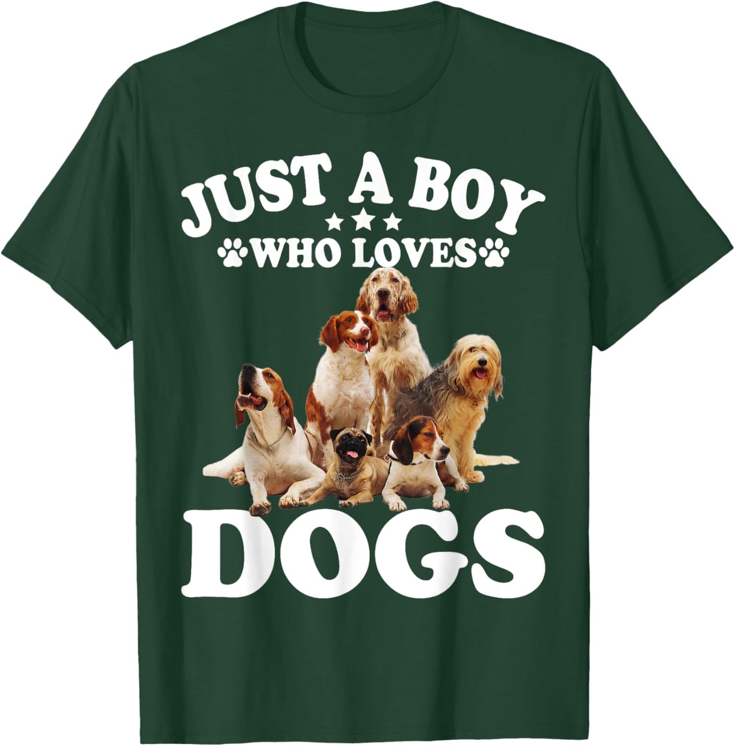 Just A Boy Who Loves Dogs Shirt For Kids Boys Puppies Dogs T-Shirt - T-Shirt | Forest
