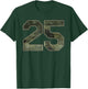 Camo Number 25 Athlete Sports Jersey Supporter Fanwear T-Shirt - T-Shirt | Forest