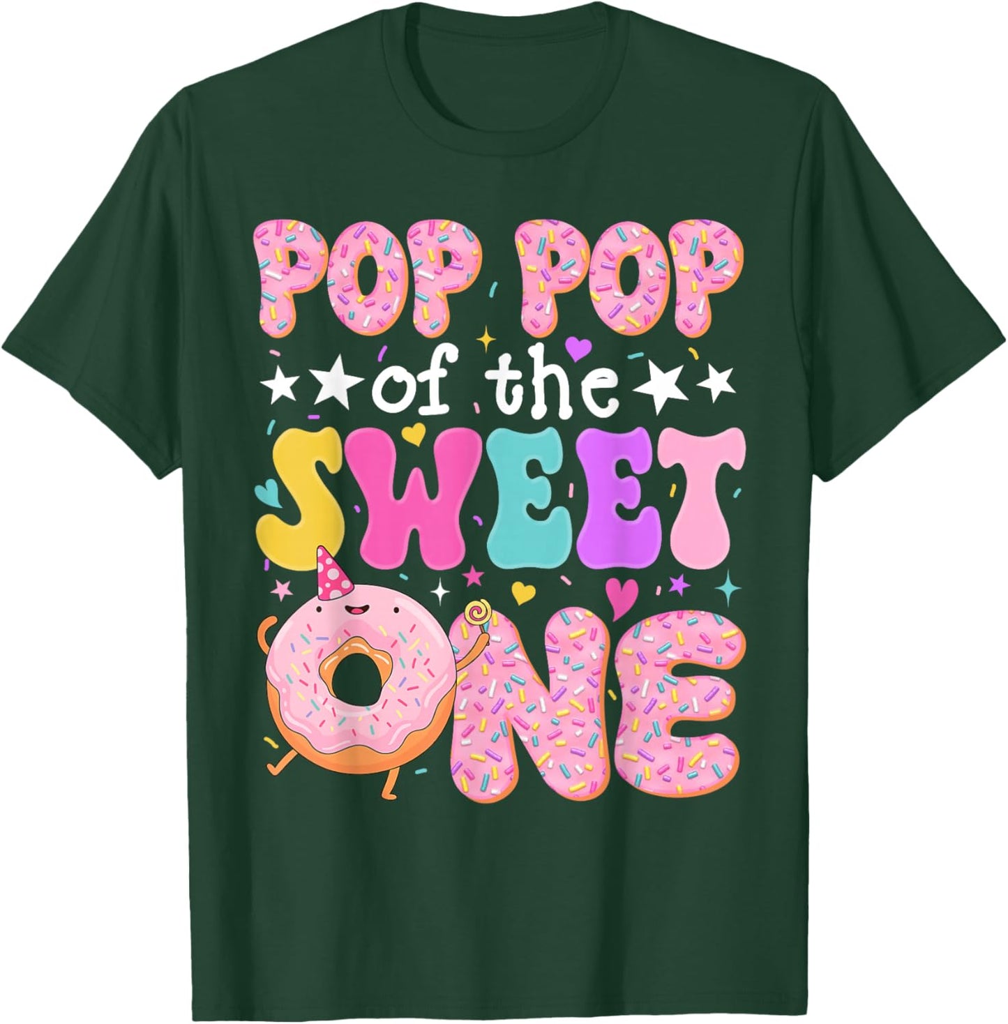 Pop Pop of The Sweet One 1st Birthday Donut Bday Party T-Shirt - T-Shirt | Forest