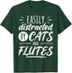 Funny Flute Player Saying Cat Owner I Cats And Flutes T-Shirt - T-Shirt | Forest