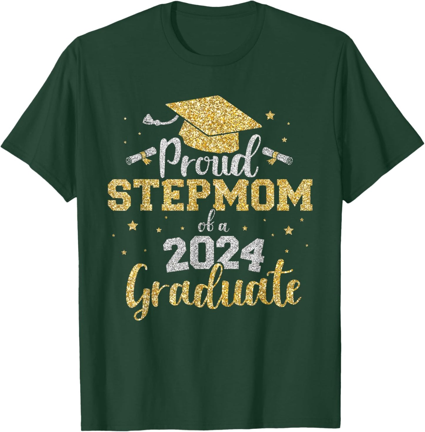 Proud stepmom of a class of 2024 graduate senior graduation T-Shirt - T-Shirt | Forest