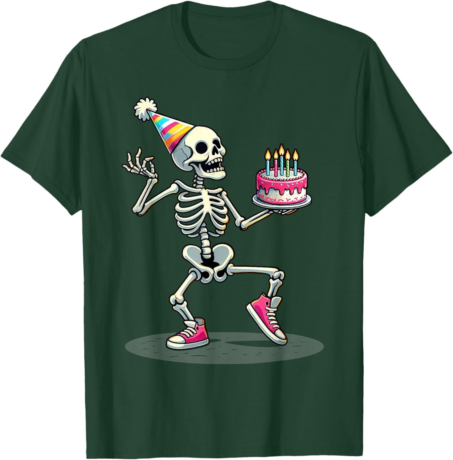 Funny Halloween Birthday Party Halloween Skeleton Birthday T-Shirt - T-Shirt | Forest