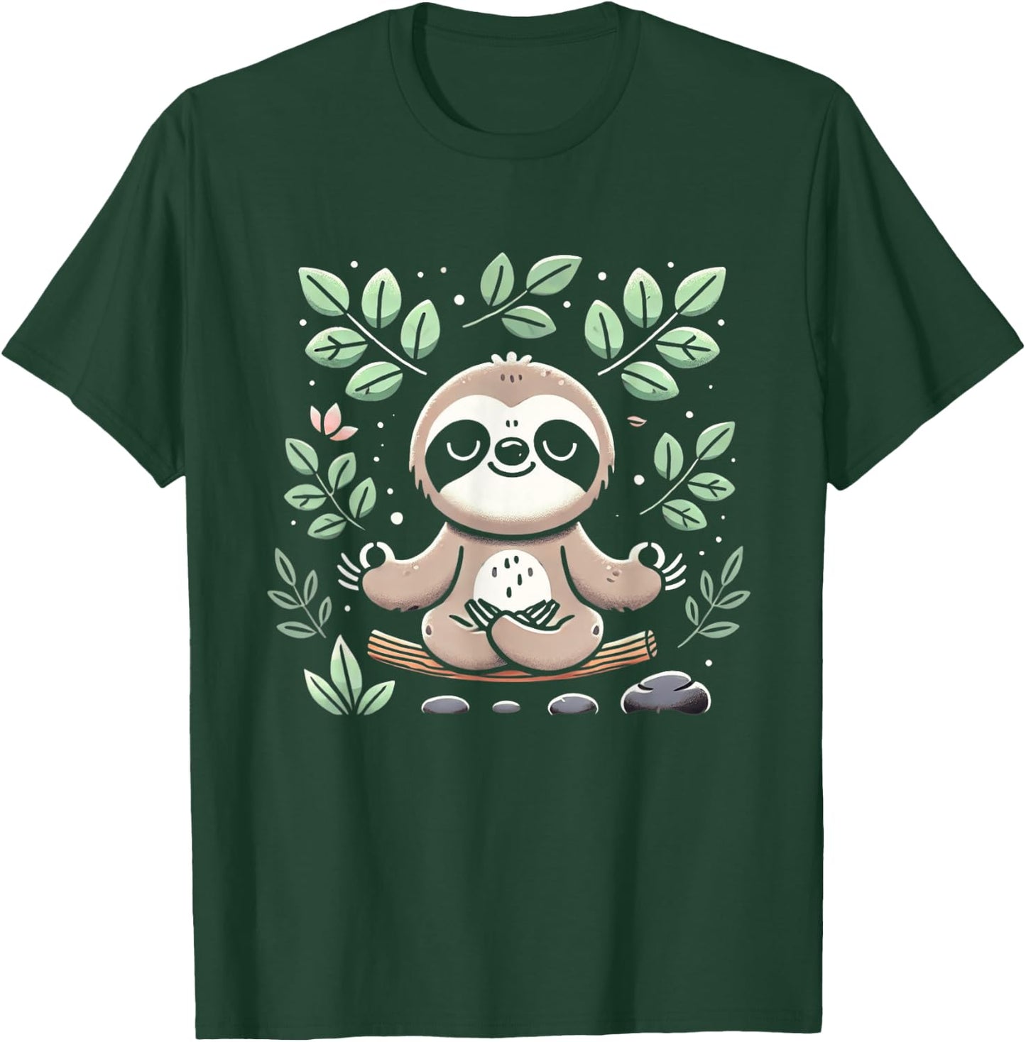 Cute Funny Sloth Meditating Meditation Peace Zen Sloth T-Shirt - T-Shirt | Forest
