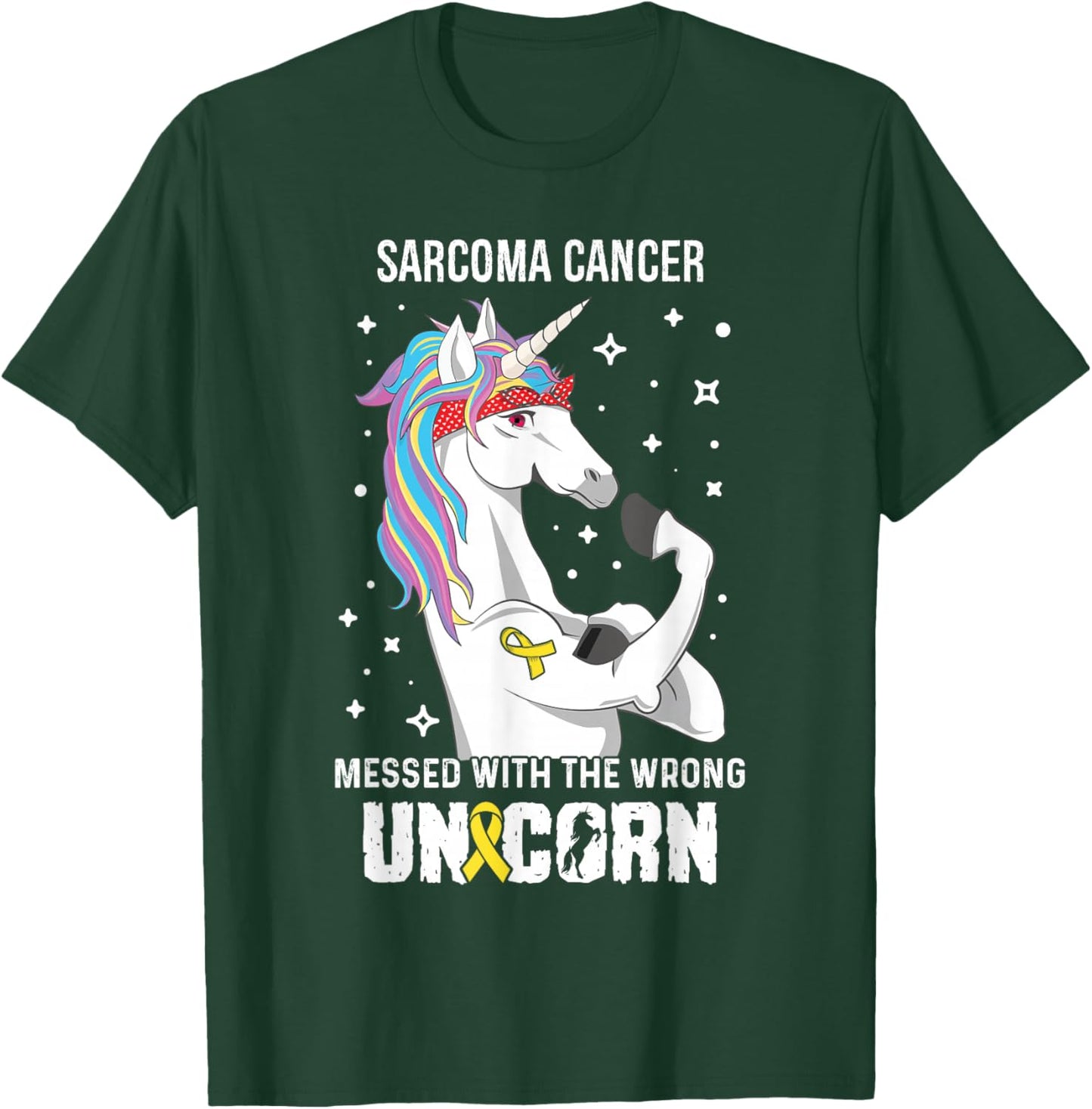 Wrong Unicorn- Sarcoma Cancer Awareness Supporter Ribbon T-Shirt - T-Shirt | Forest