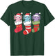 Axolotl Stocking Santa Hat Christmas Kawaii Holiday Xmas T-Shirt - T-Shirt | Forest
