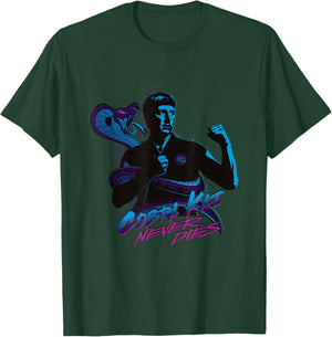 Cobra Kai Never Dies Johnny Blue Silhouette TV Show T-Shirt - T-Shirt | Forest