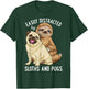 Easily Distracted By Sloths And Pugs Cute Sloth Gifts T-Shirt - T-Shirt | Forest