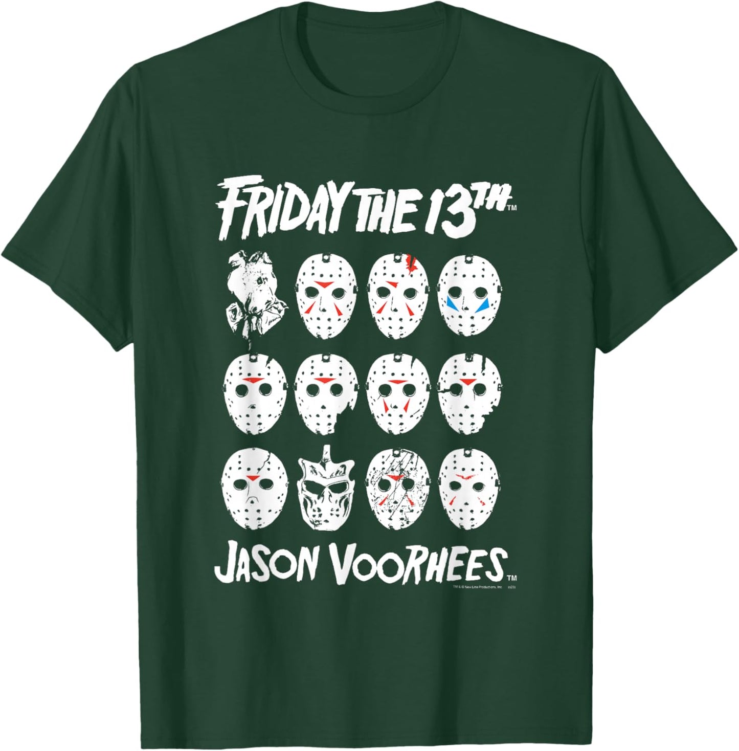 Friday The 13th The Masks of Jason Voorhees Horror Movie T-Shirt - T-Shirt | Forest