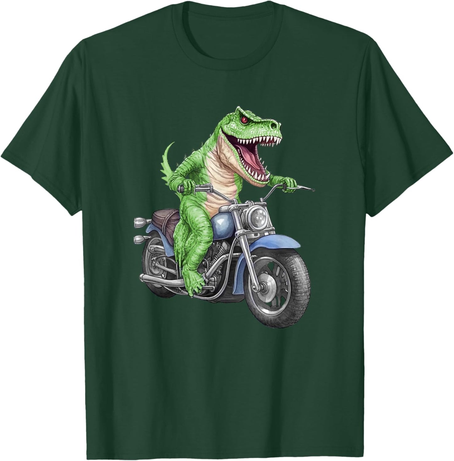 Dinosaur On Motorcycle, Funny, Jokes, Sarcastic T-Shirt - T-Shirt | Forest