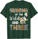 Grandma Of The Wild and Three 3 Birthday Zoo Safari Jungle T-Shirt - T-Shirt | Forest