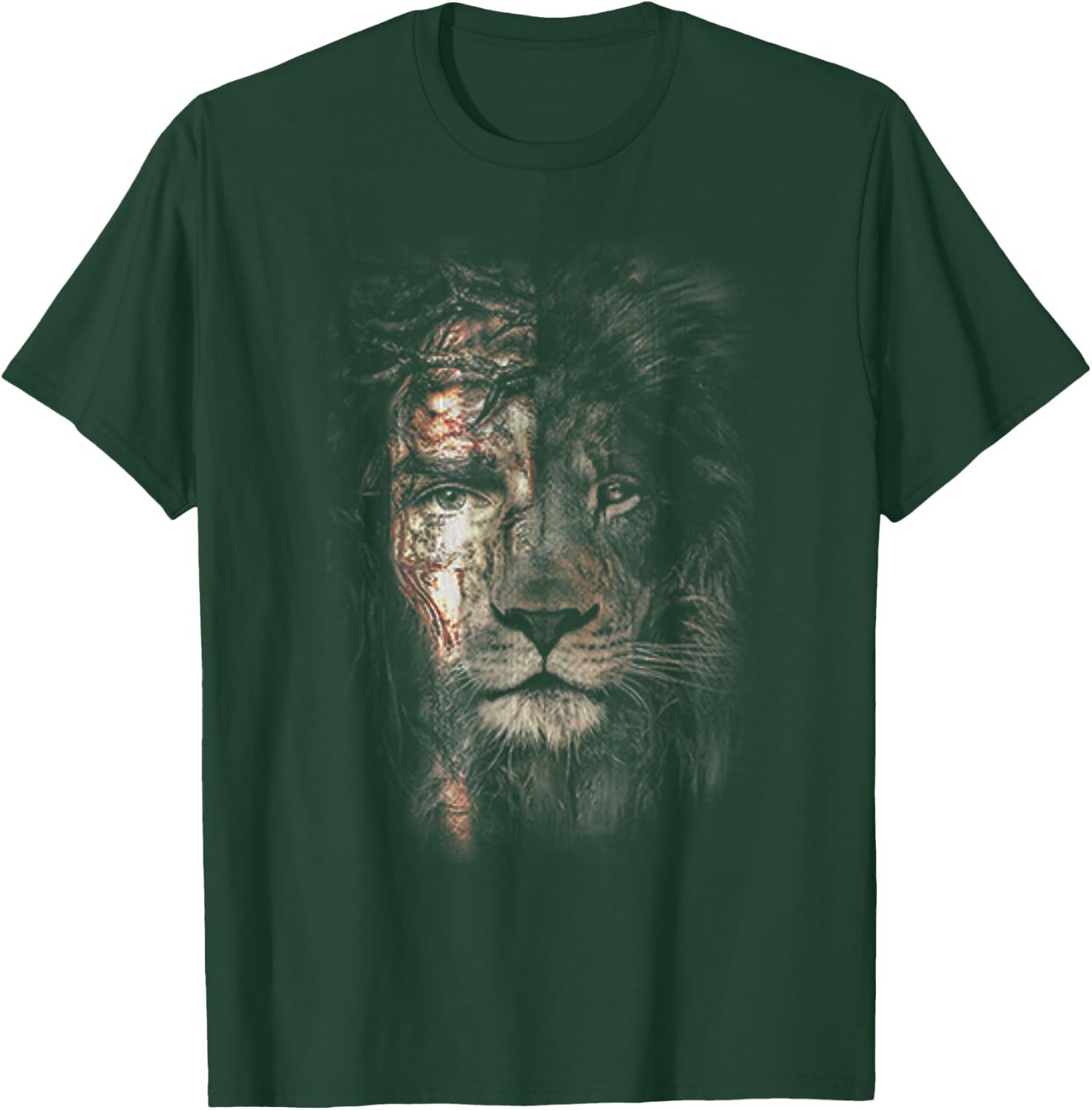 Jesus Lion Christian Cross Religion Lover T-Shirt - T-Shirt | Forest