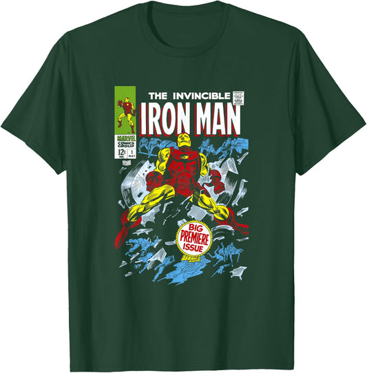 Marvel Avengers Iron Man Big Premier Issue Classic Comic T-Shirt - T-Shirt | Forest