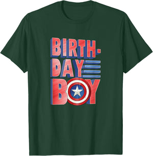 Marvel Avengers Captain America Birthday Boy T-Shirt - T-Shirt | Forest