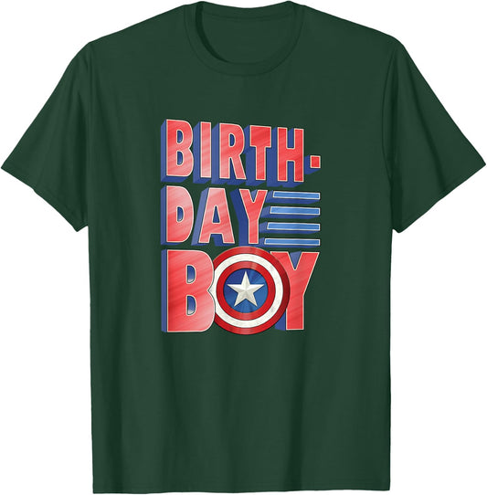 Marvel Avengers Captain America Birthday Boy T-Shirt - T-Shirt | Forest