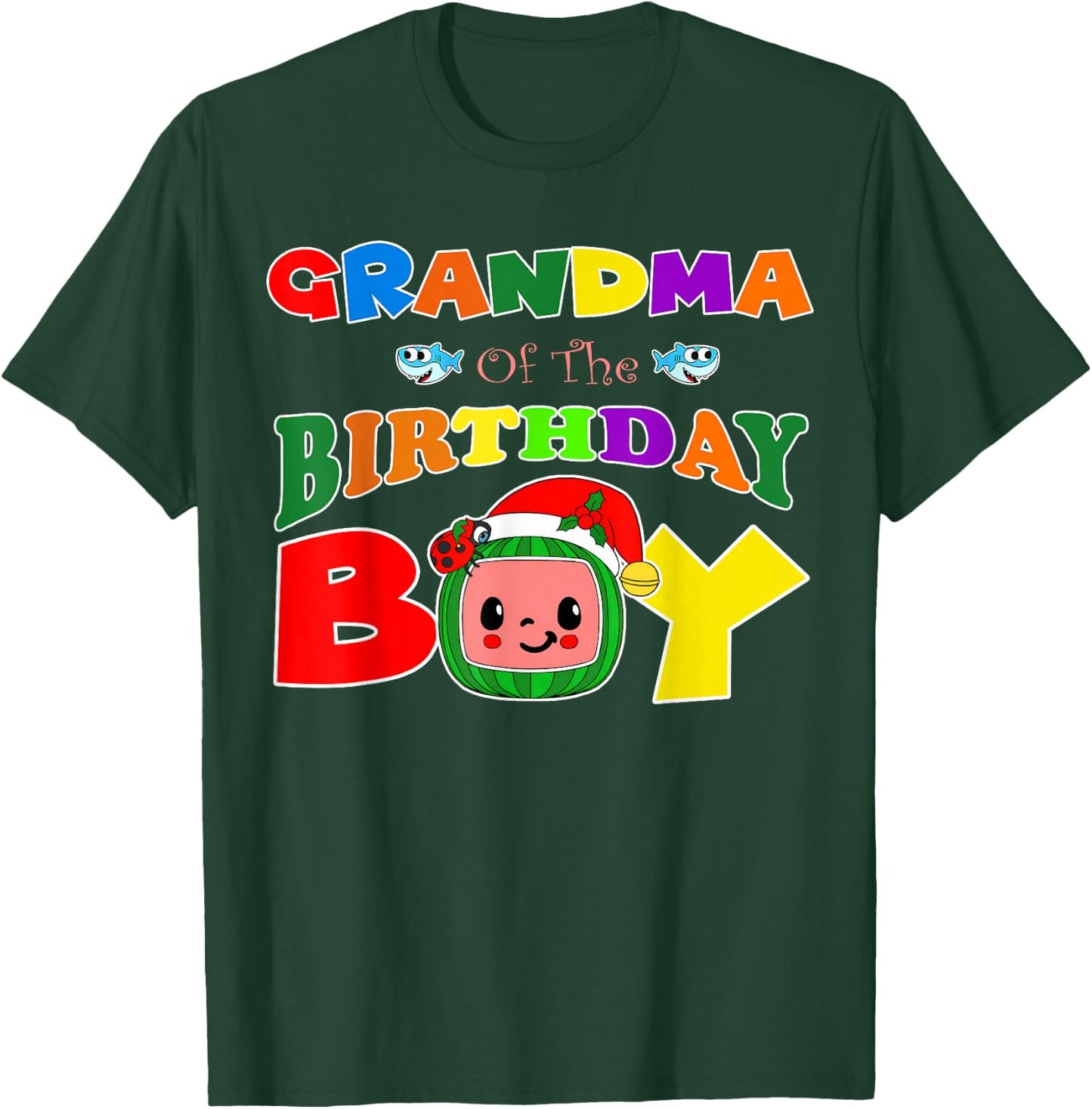 Grandma Of The Birthday Boy Funny Melon Family Matching T-Shirt - T-Shirt | Forest