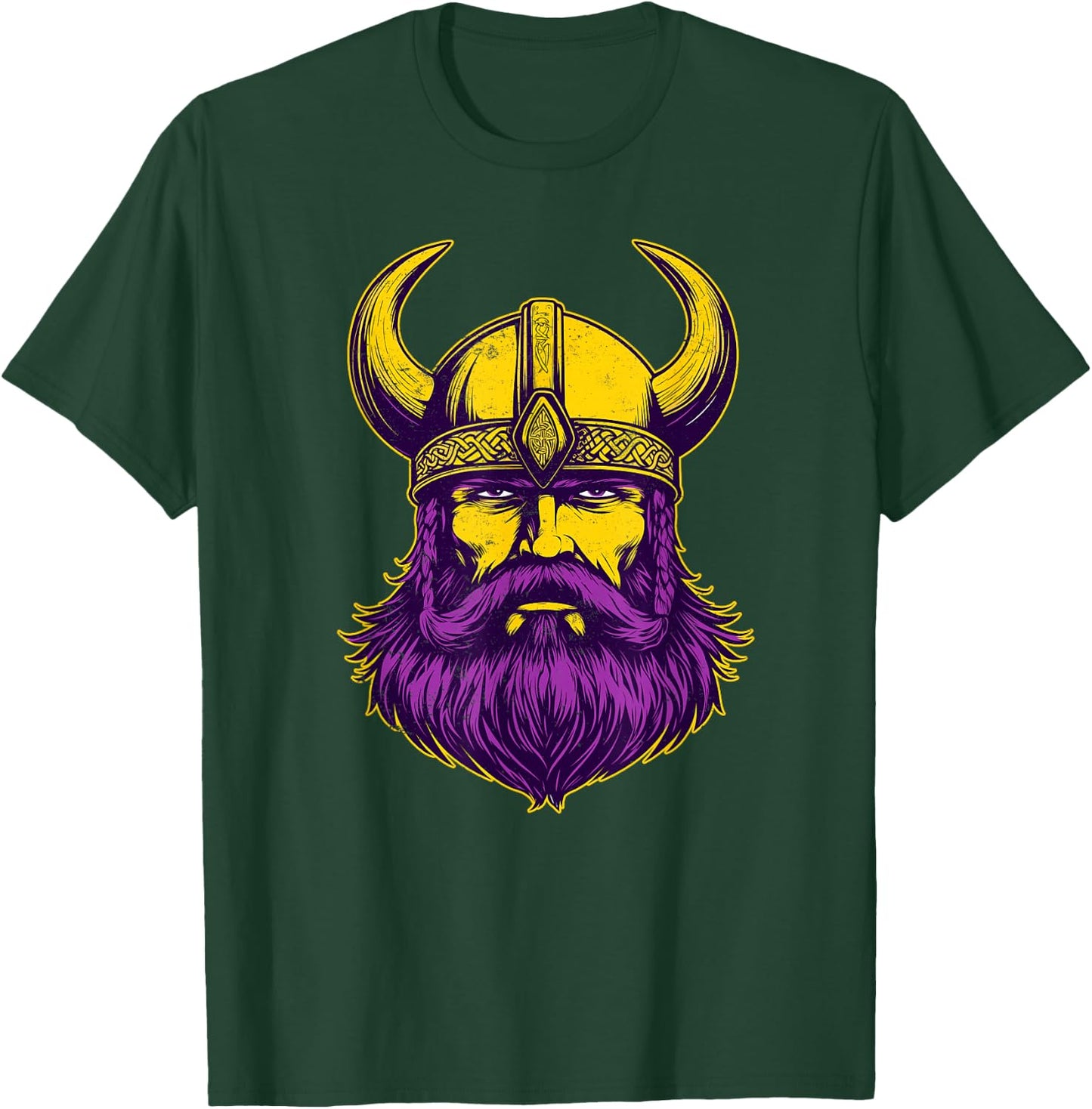Viking Warrior Helmet Men Distressed Nordic Viking Purple T-Shirt - T-Shirt | Forest