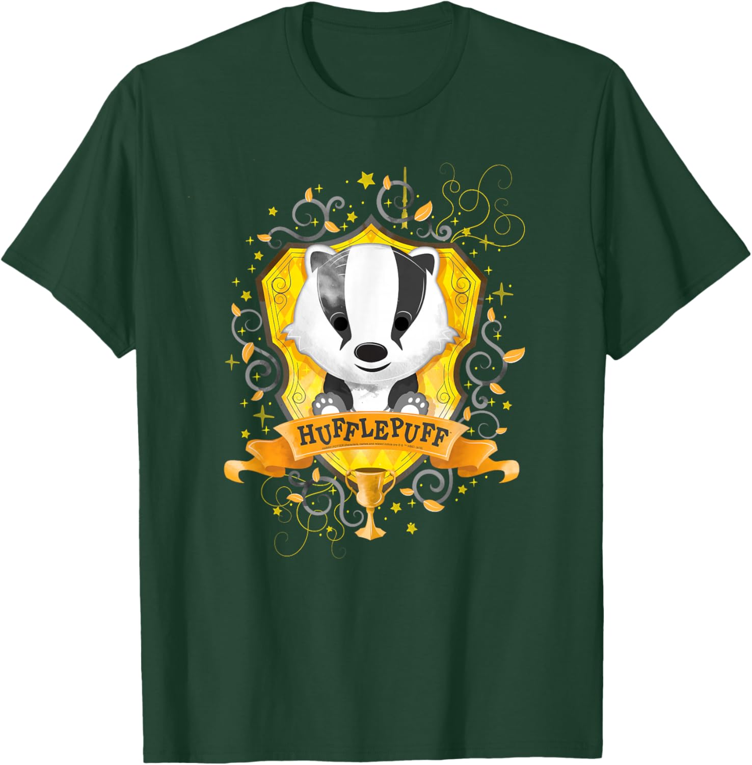 Harry Potter Watercolor Hufflepuff Crest T-Shirt - T-Shirt | Forest