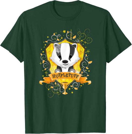 Harry Potter Watercolor Hufflepuff Crest T-Shirt - T-Shirt | Forest