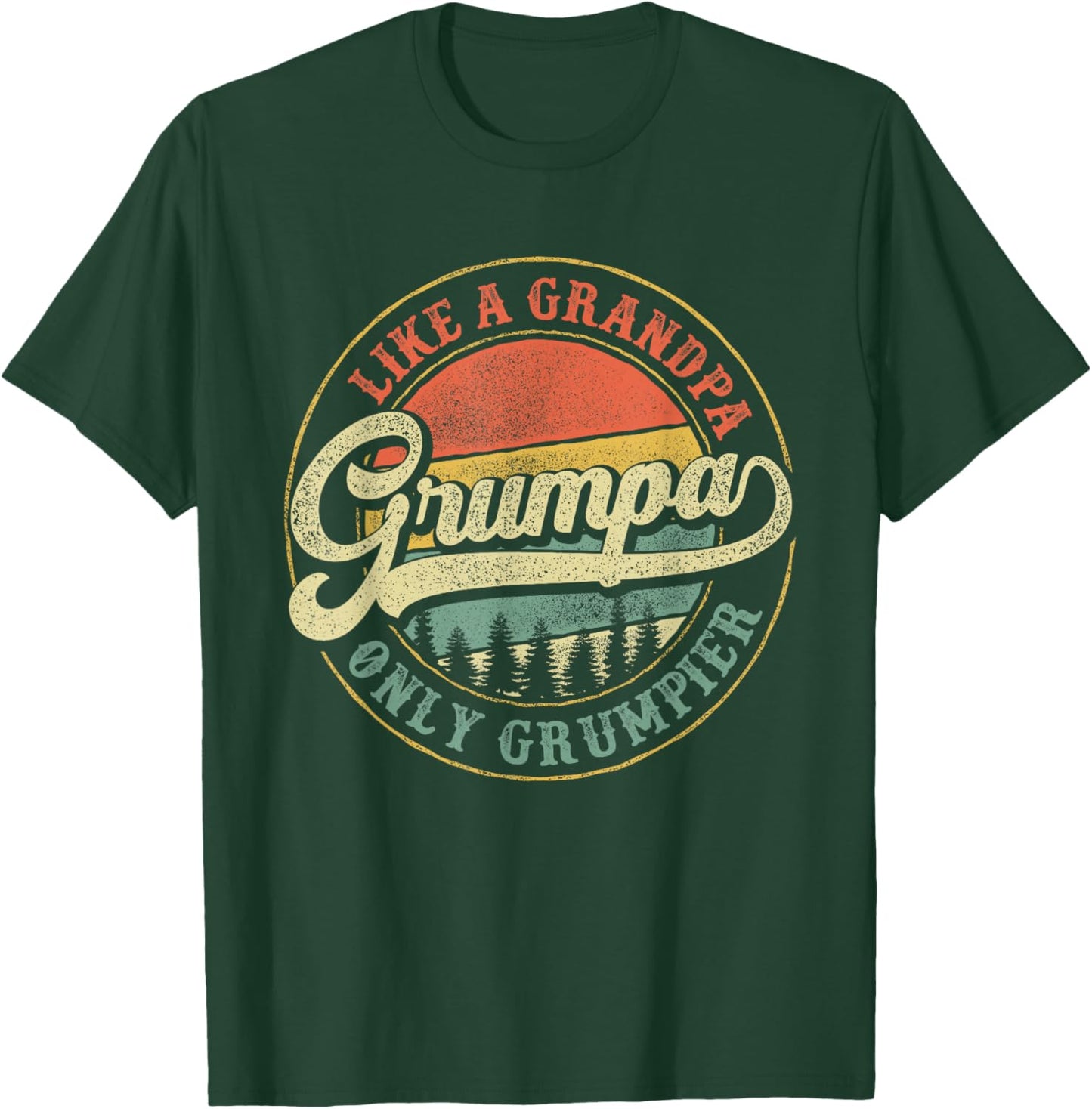 Grumpa Like a Grandpa Only Grumpier Retro Grumpa Definition T-Shirt - T-Shirt | Forest