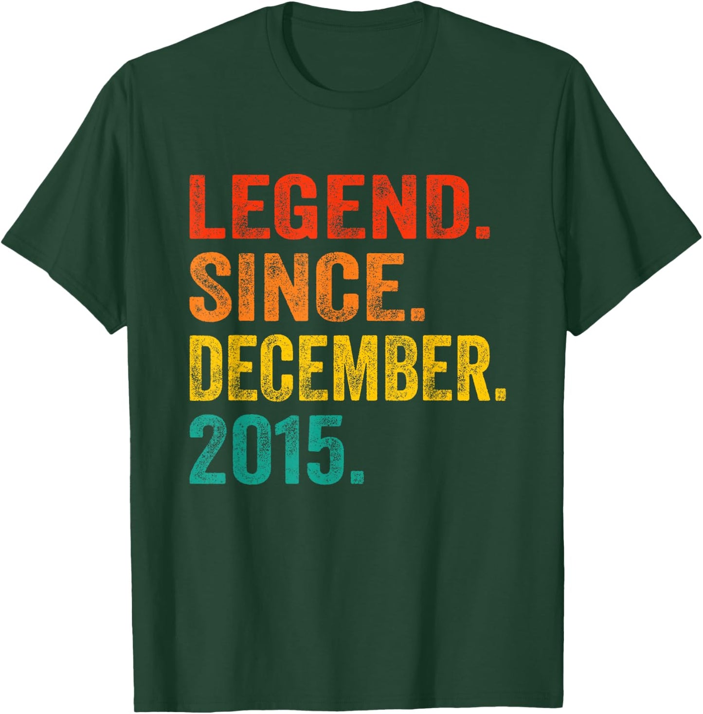 Legend Since December 2015 Retro 10 Years Old 10th Birthday T-Shirt - T-Shirt | Forest