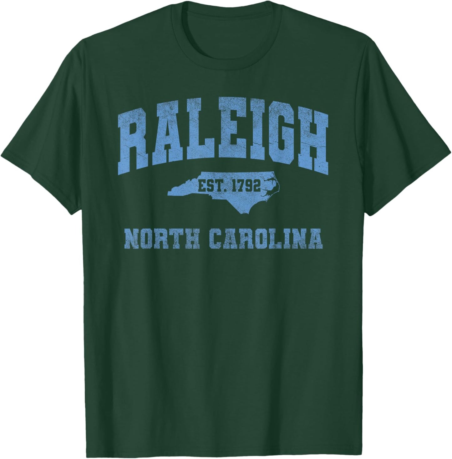 Raleigh North Carolina NC Vintage State Athletic Style T-Shirt - T-Shirt | Forest
