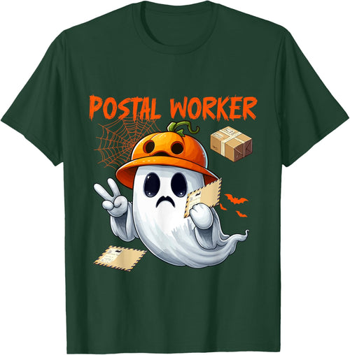 Postal Worker Job Halloween Ghost Boo Pumpkin Matching Team