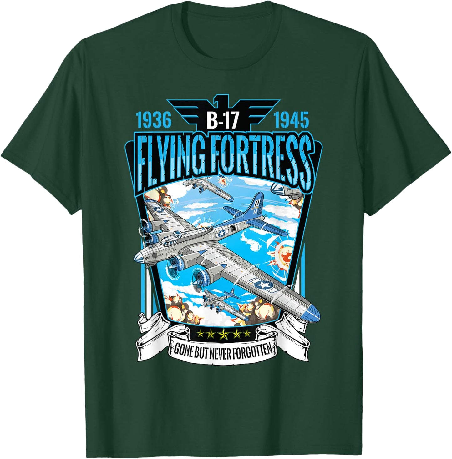 American B17 Flying Fortress WW2 T-Shirt - T-Shirt | Forest