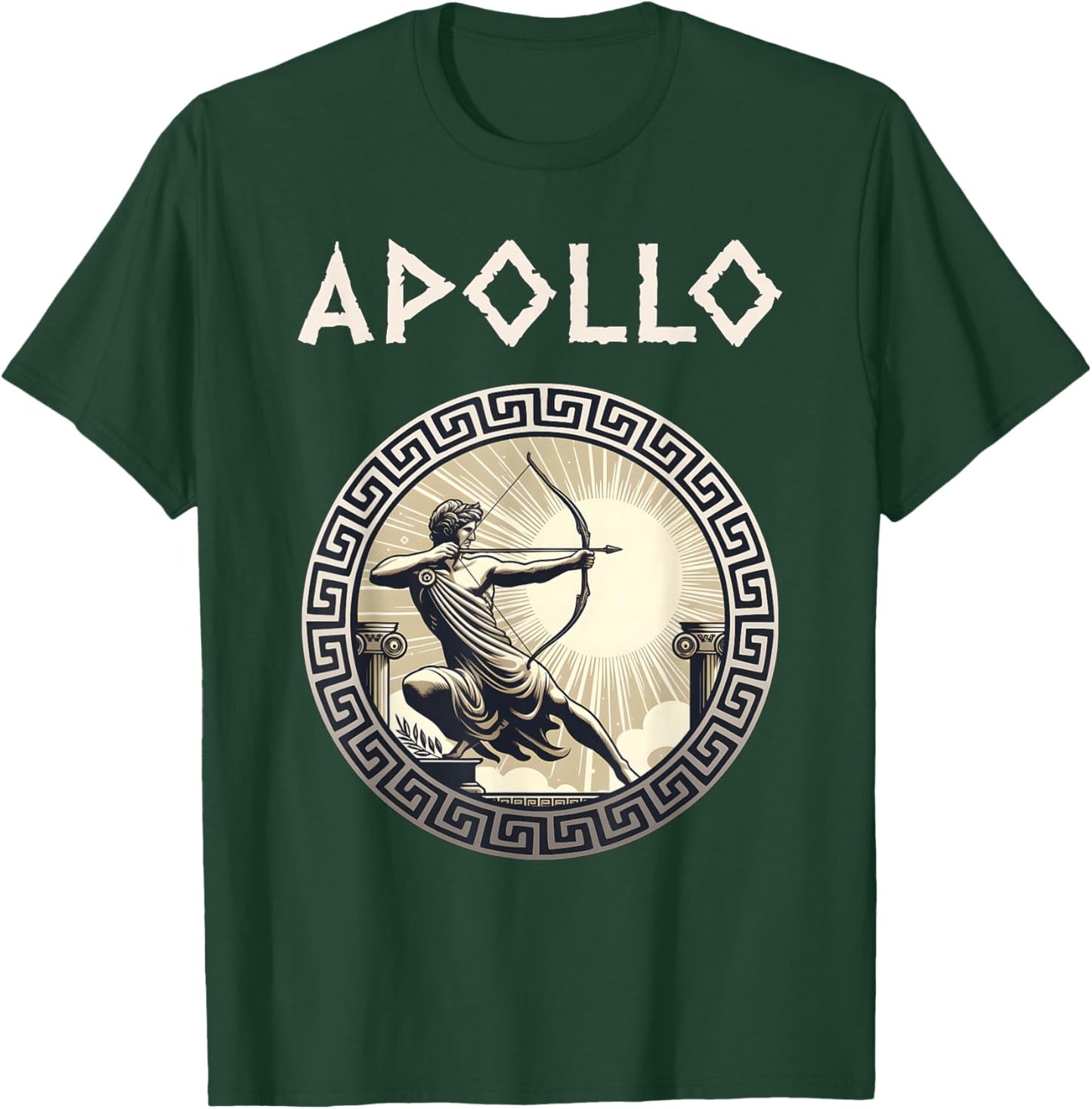 Agema Apparel Apollo Greek God of Archery Music and Light , Small, Black T-Shirt - T-Shirt | Forest