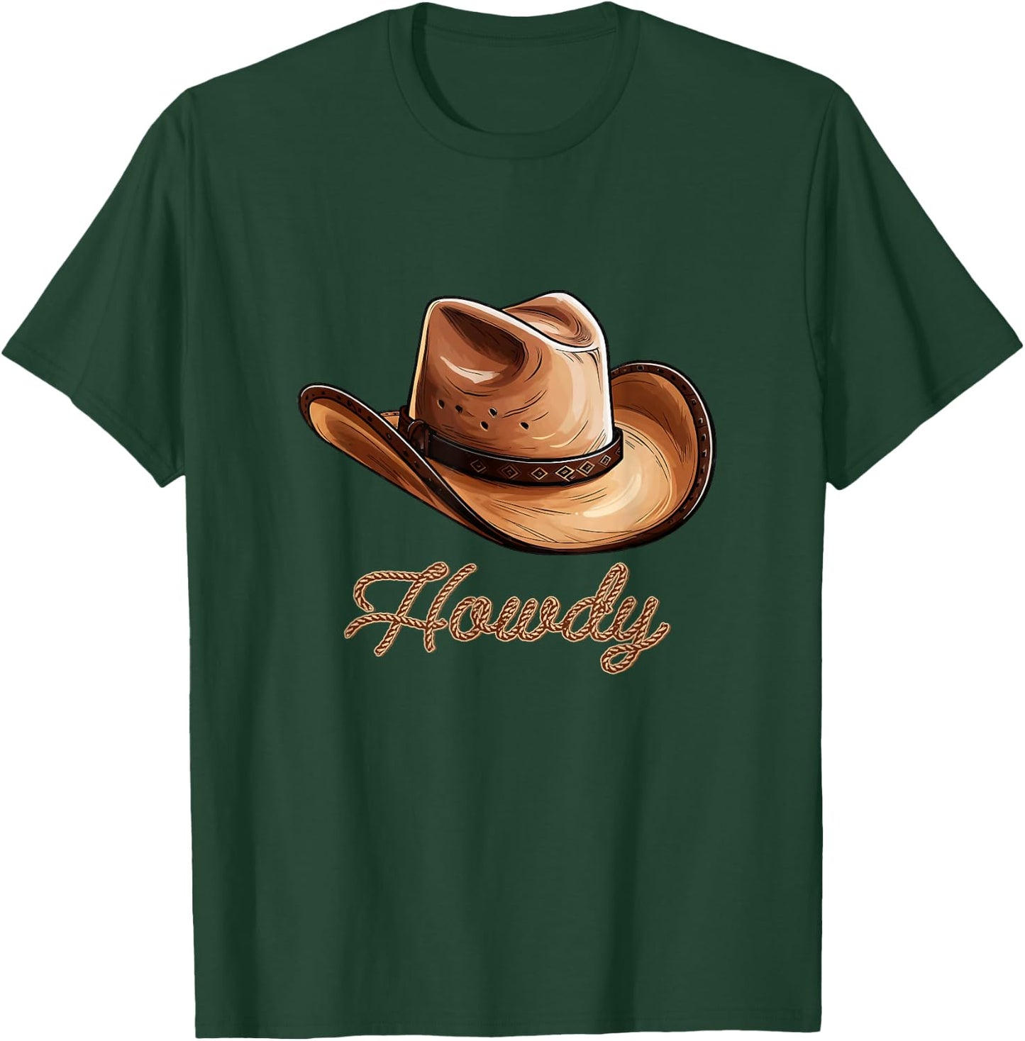 Howdy Cowboy Hat Funny Western Rodeo T-Shirt - T-Shirt | Forest