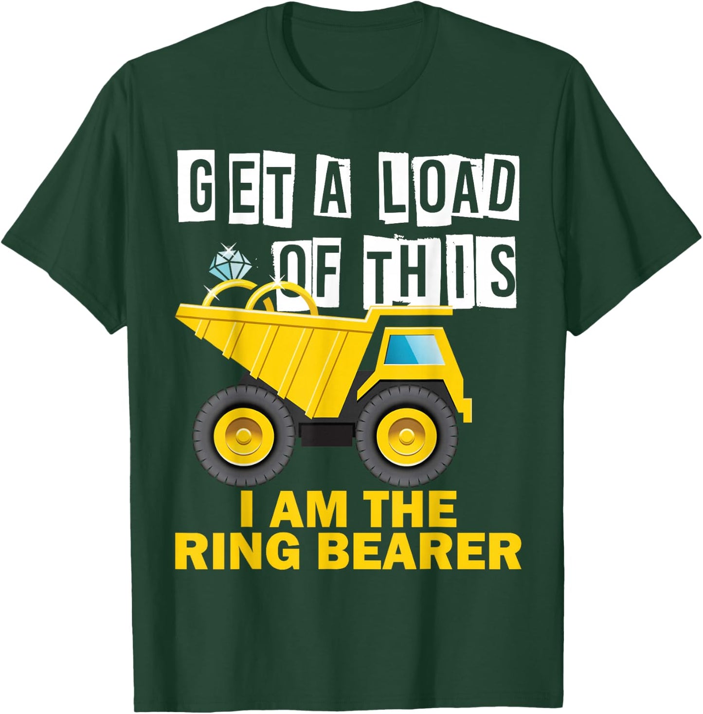 Wedding Ring Bearer Funny Truck Women Kids T-Shirt - T-Shirt | Forest