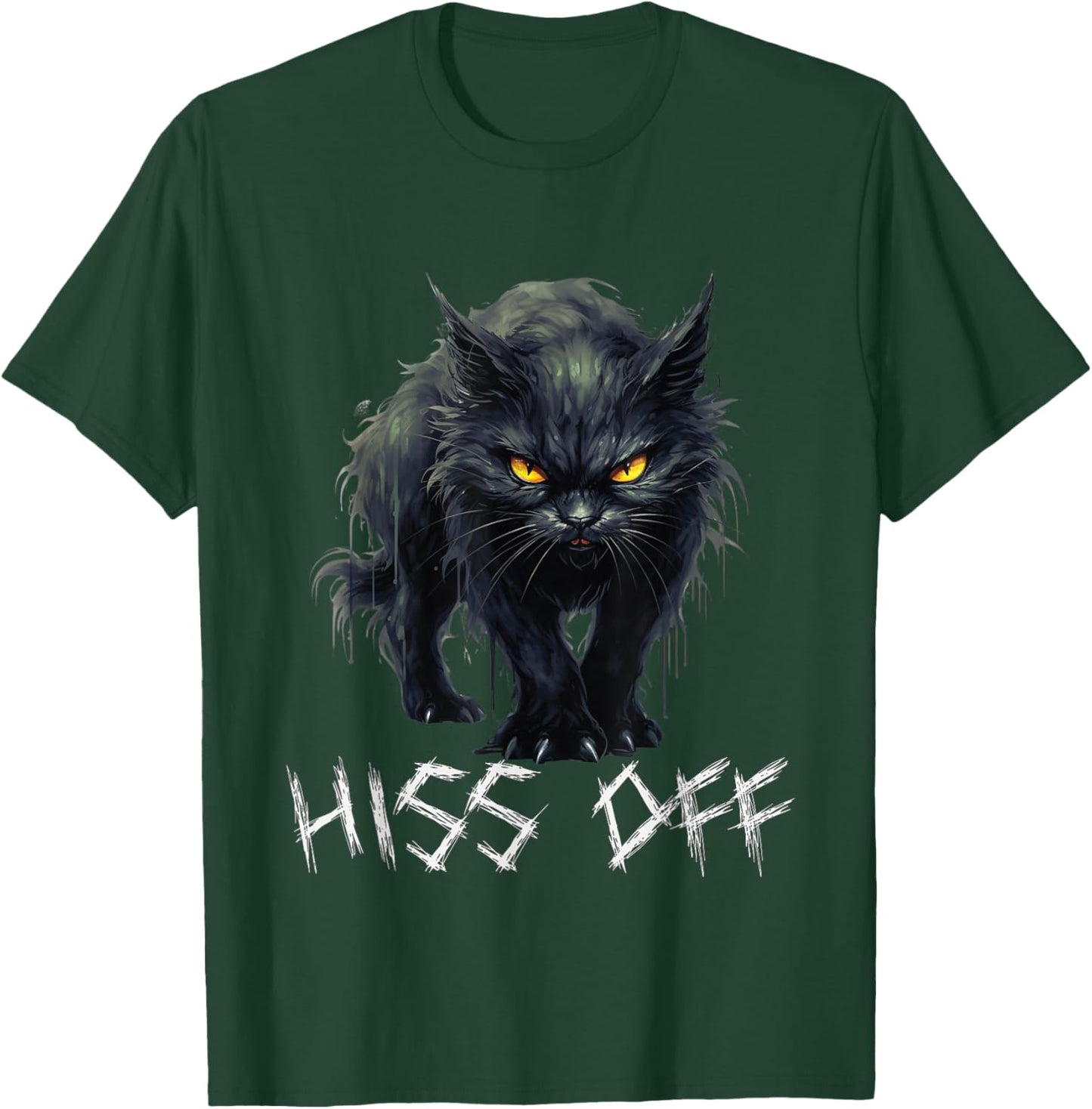 Hiss Off Cat Men Women T-Shirt - T-Shirt | Forest