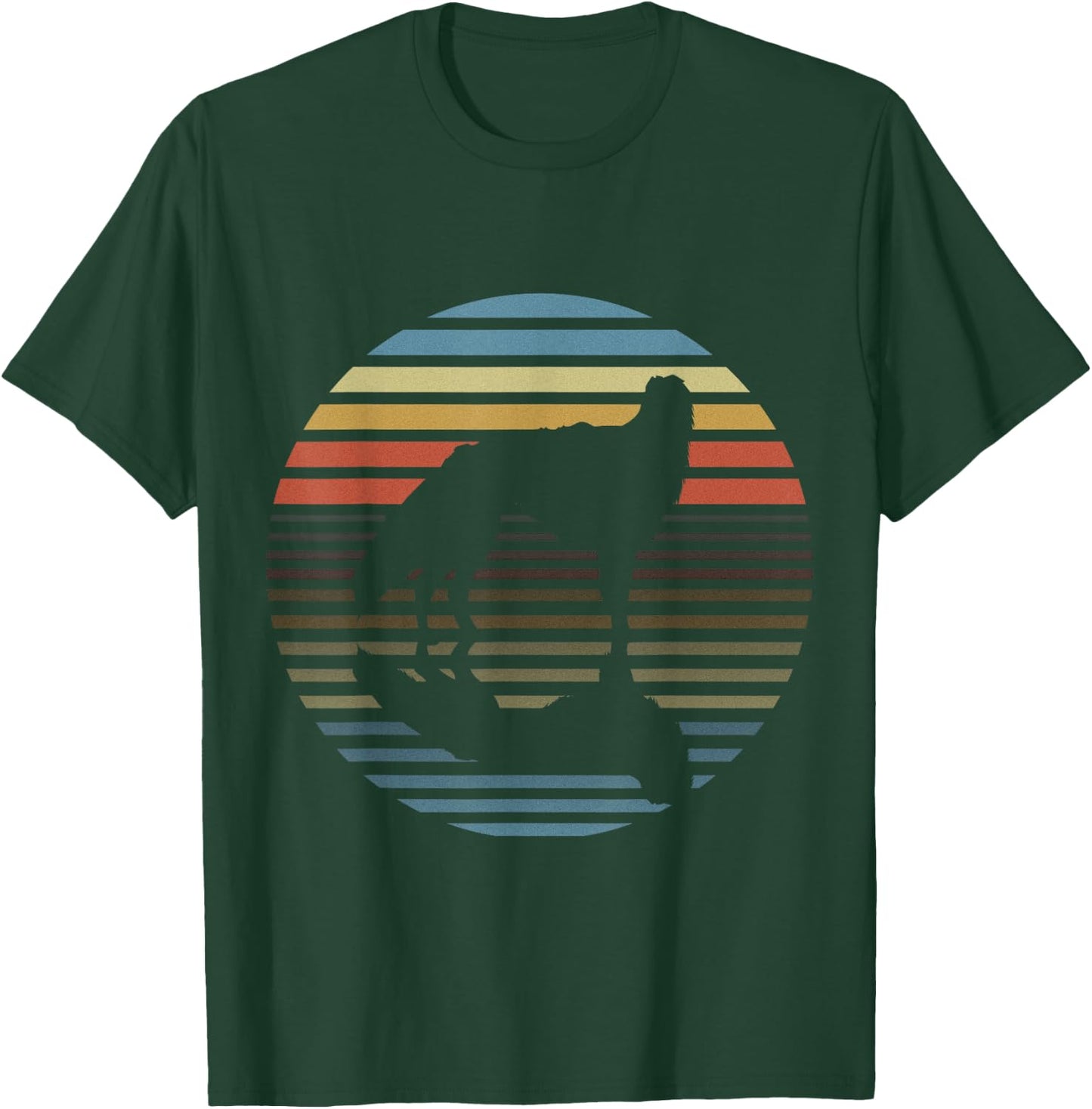 Silken Windhound Retro Mirror Image T-Shirt - T-Shirt | Forest