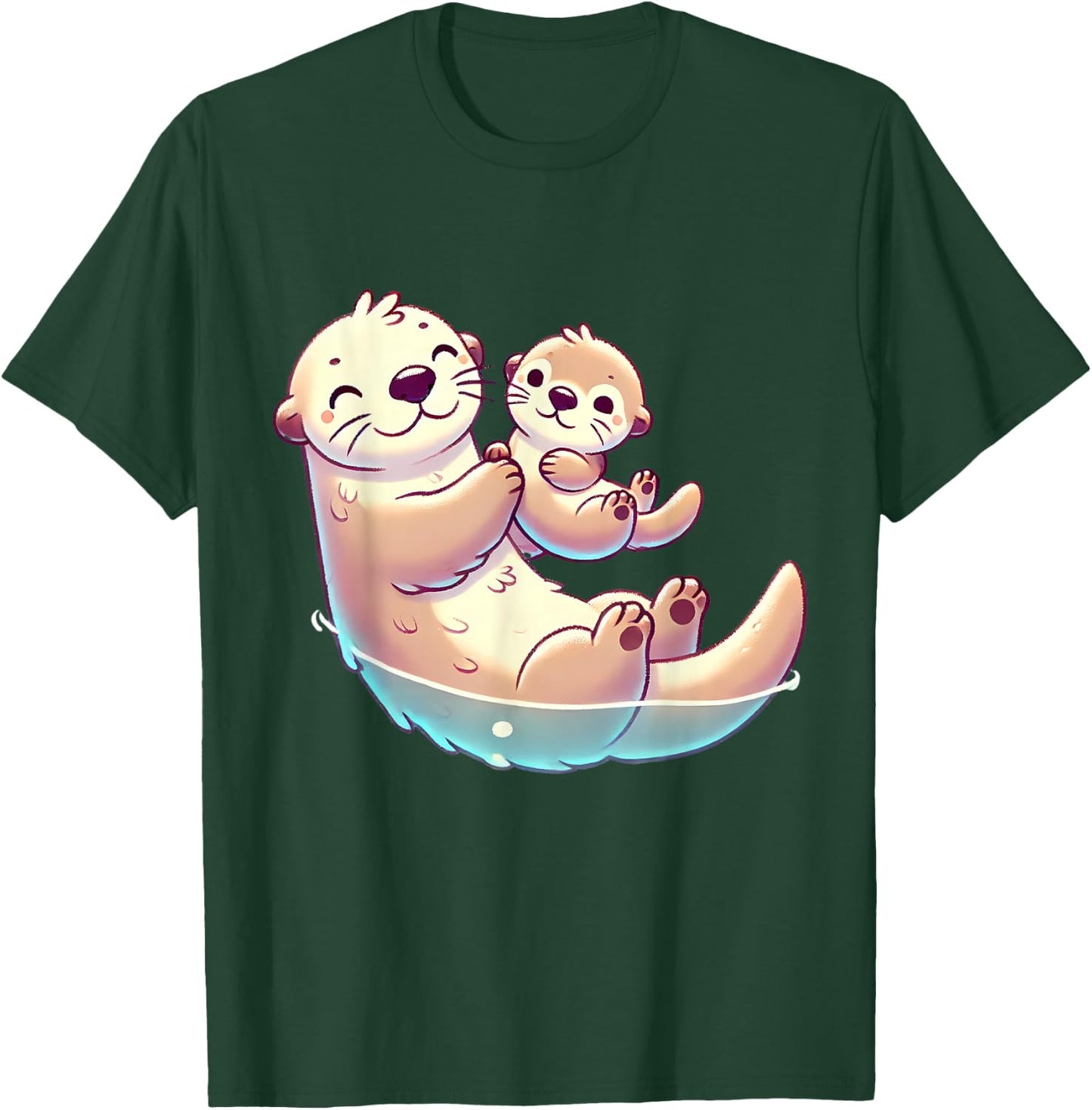Mom and Baby Otter Mother Mama Mother's Day T-Shirt - T-Shirt | Forest