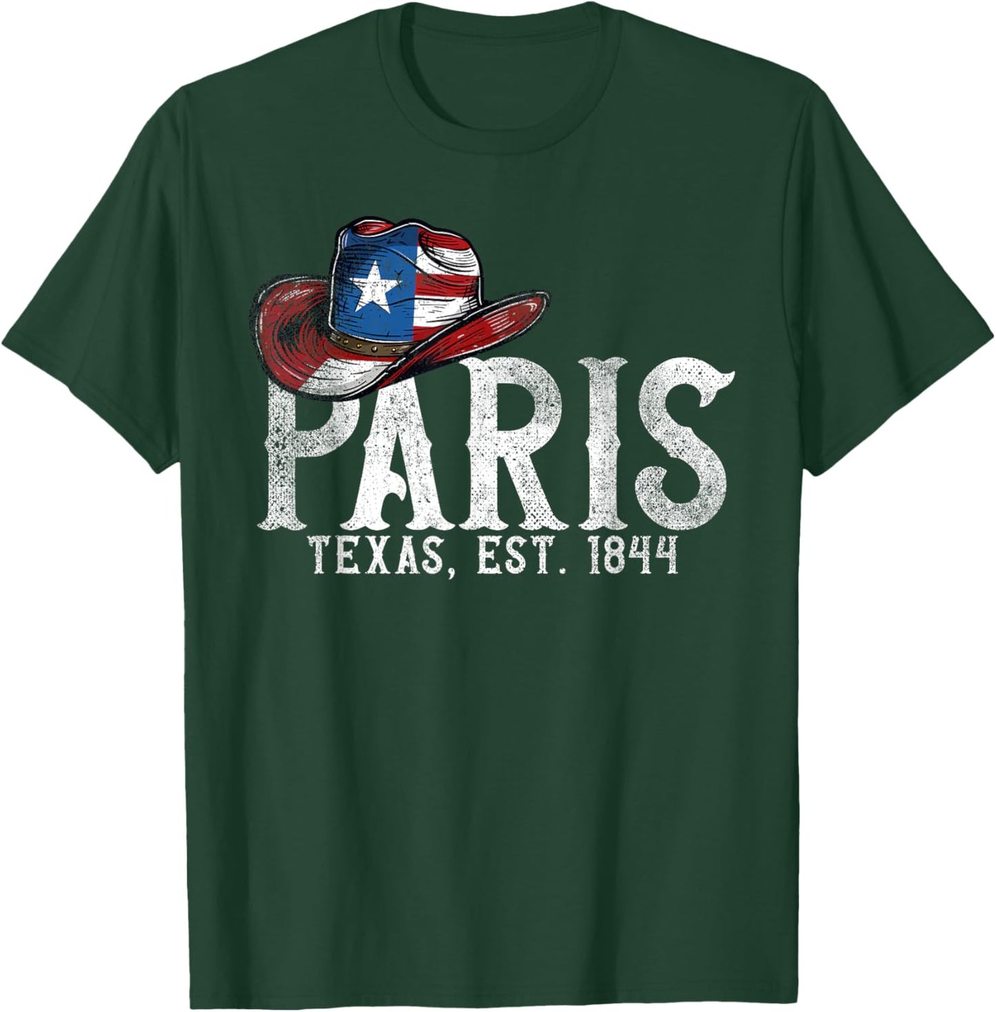 Paris Texas TX | cowboy hat T-Shirt - T-Shirt | Forest