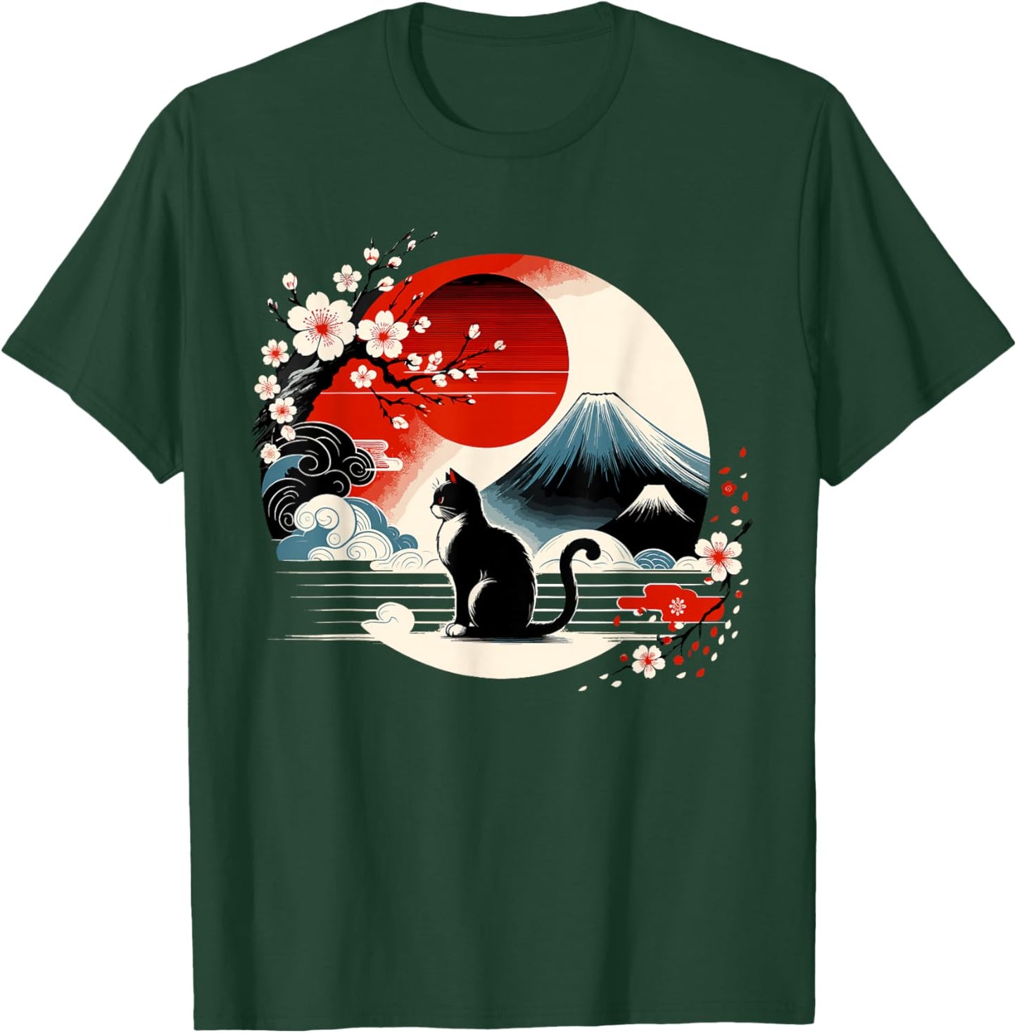 Kawaii Cat Anime Japanese Retro Men Women Kids Funny Cat T-Shirt - T-Shirt | Forest