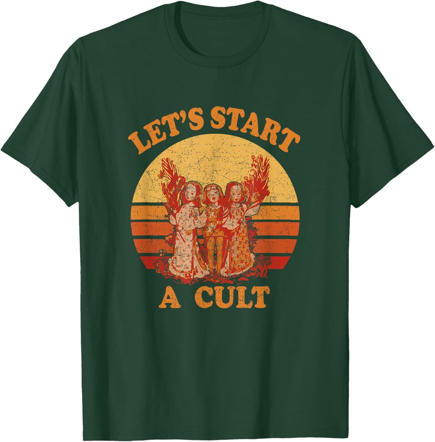 Lets Start A Cult - Retro Sunset T-Shirt - T-Shirt | Forest