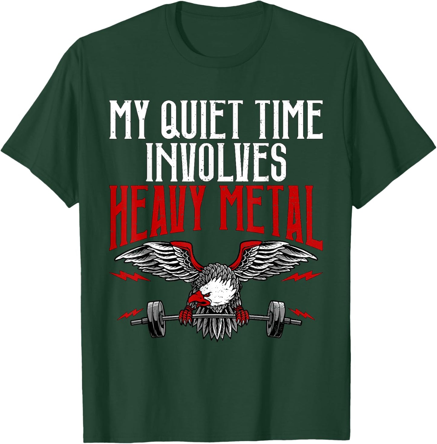 Heavy Metal | Fitness Weightlifting Deadlift Workout Gym T-Shirt - T-Shirt | Forest