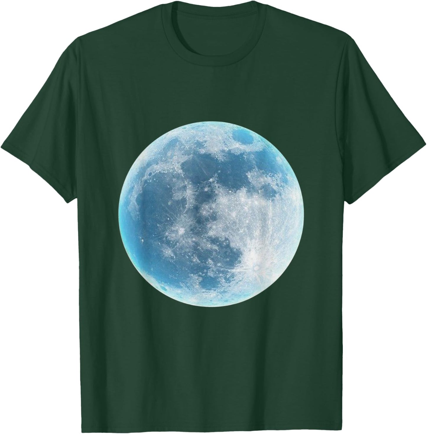 Moon Lunar Surface Full Space Galaxy Gray Green White T-Shirt - T-Shirt | Forest